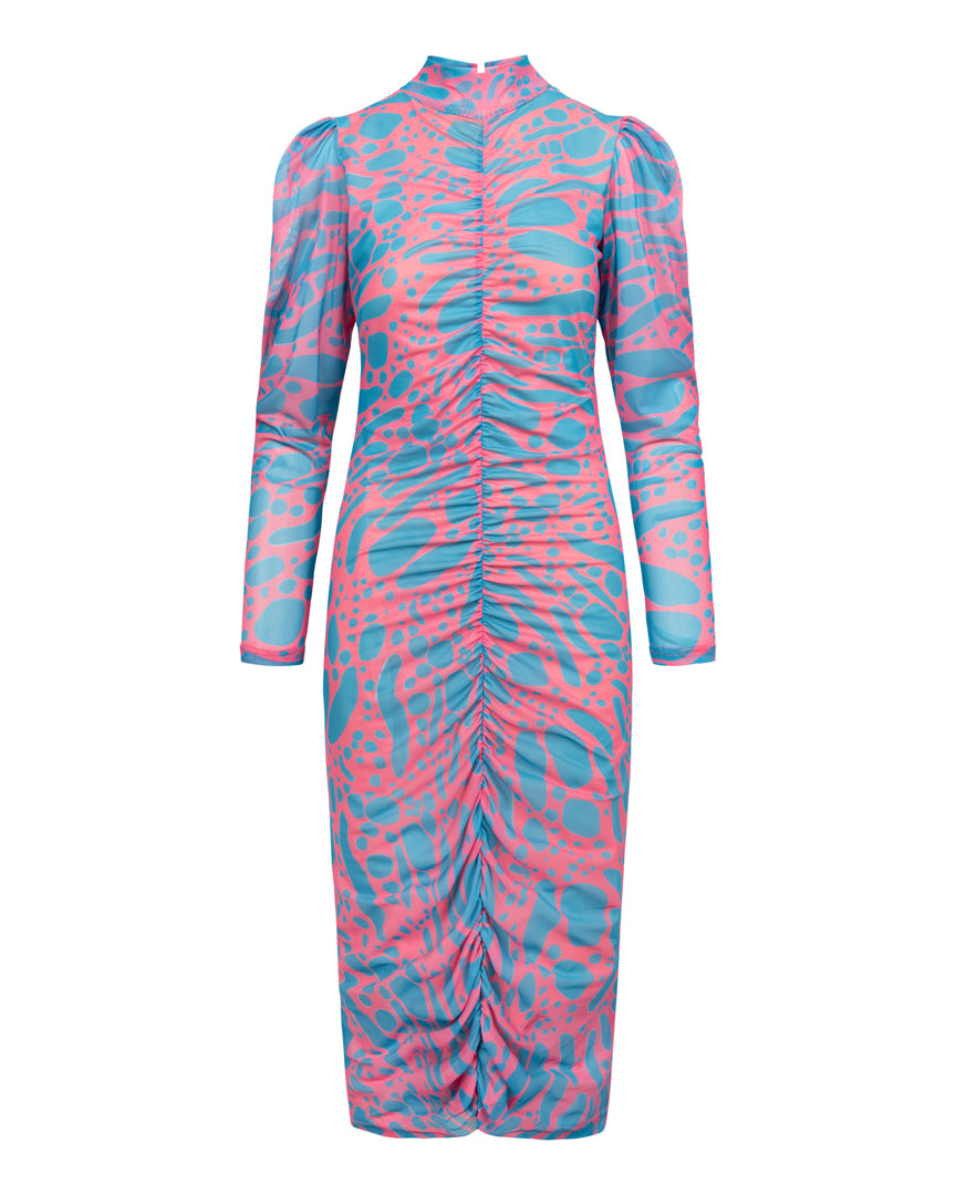 Mallory Wrinkle Dress - Blue Lava Art Print – Hunkọn