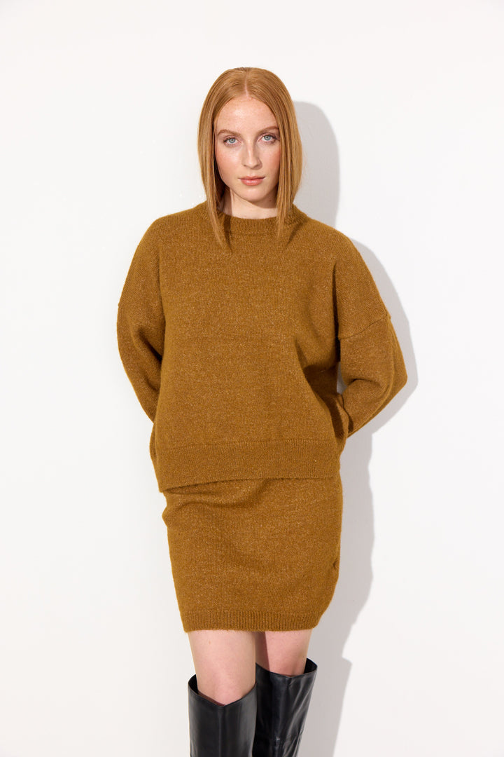 HUNKØN Adriana Knit Skirt Skirts Camel