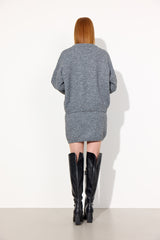 HUNKØN Adriana Knit Skirt Skirts Grey Melange