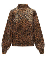 HUNKØN Angela Velour Blouse Blouses Leopard