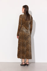 HUNKØN Angela Velour Dress Dresses Leopard