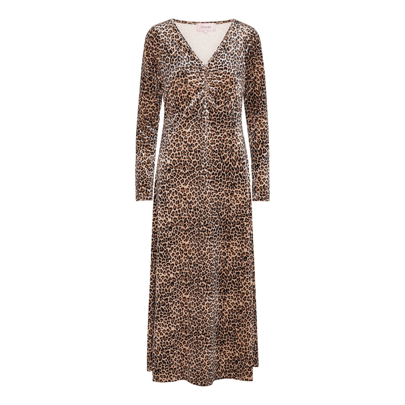 HUNKØN Angela Velour Dress Dresses Leopard