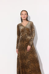 HUNKØN Angela Velour Dress Dresses Leopard