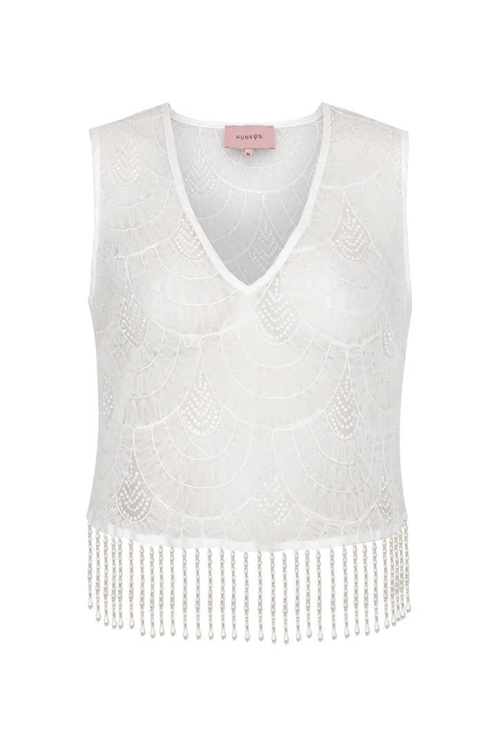 HUNKØN Camille top Tops White