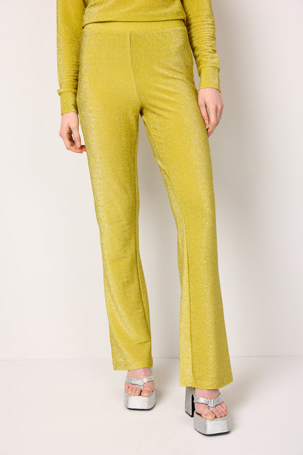 HUNKØN Cattia Trousers Trousers Golden lime