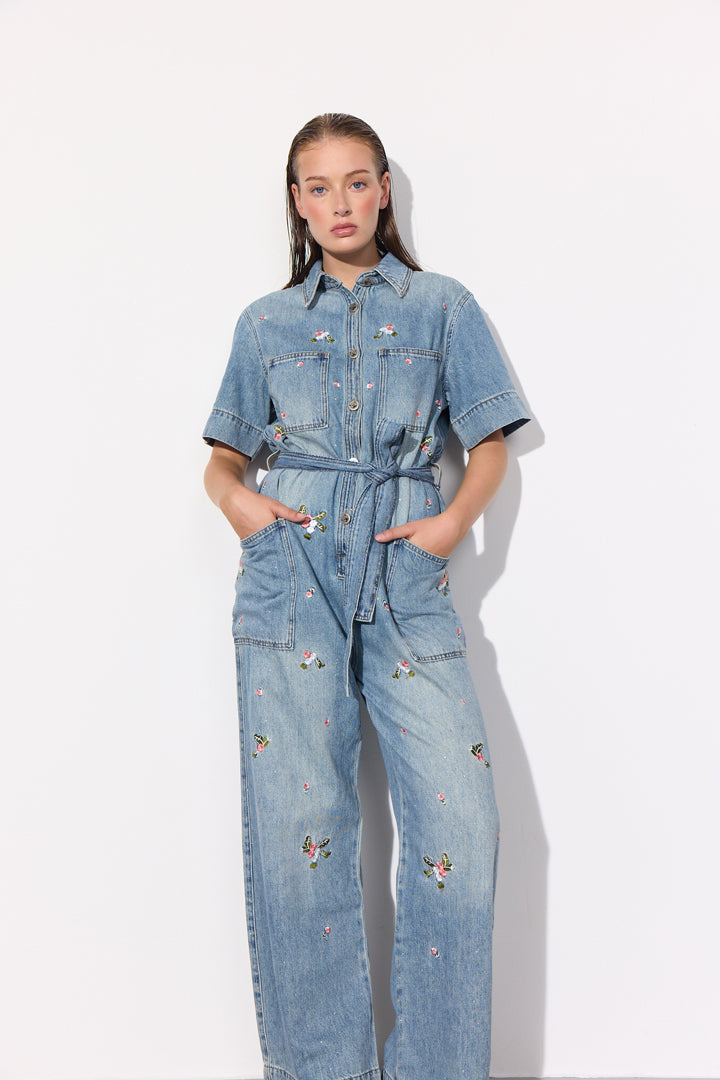 HUNKØN Dolly Denim Jumpsuit Jumpsuits Light Denim