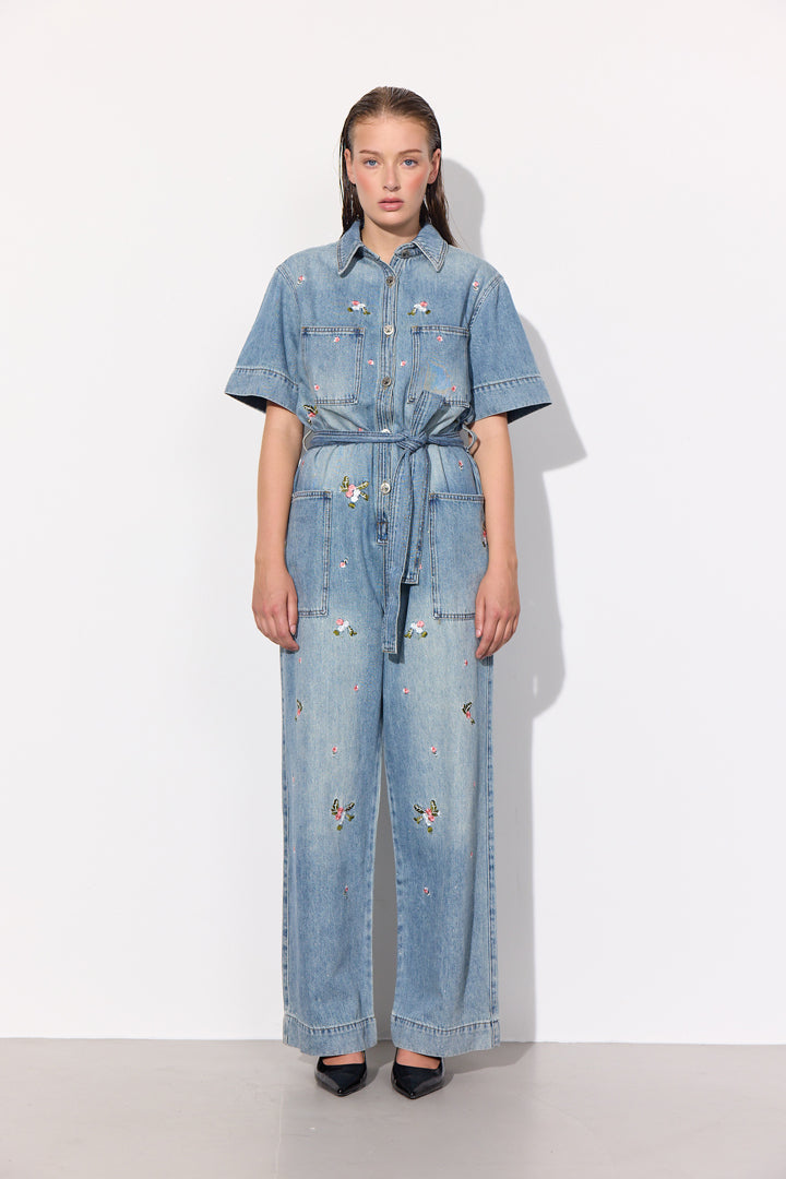 HUNKØN Dolly Denim Jumpsuit Jumpsuits Light Denim