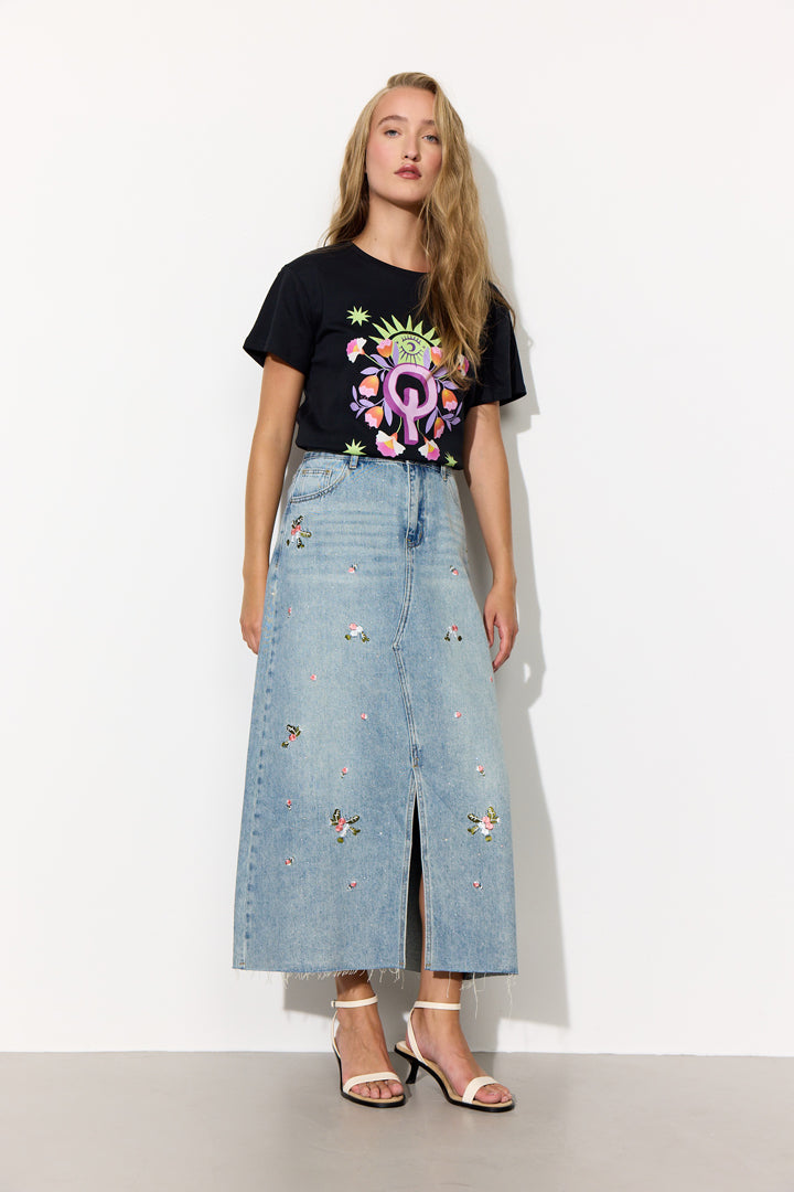 HUNKØN Dolly Denim Skirt Skirts Light Denim