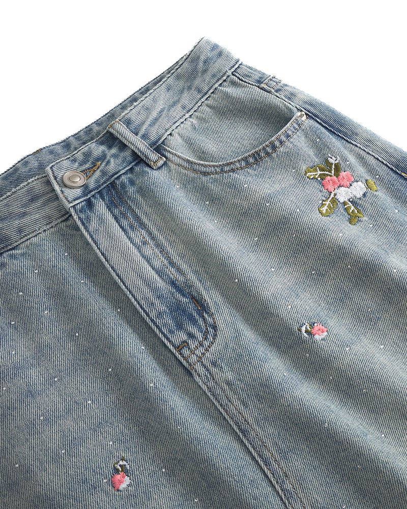 HUNKØN Dolly Denim Skirt Skirts Light Denim