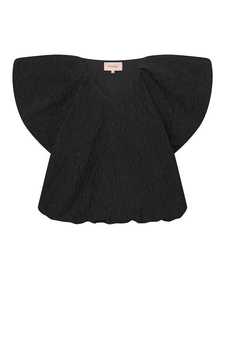 HUNKØN Ebba Wing top Tops Black