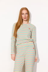 HUNKØN Indie Blouse Blouses Rainbow Striped