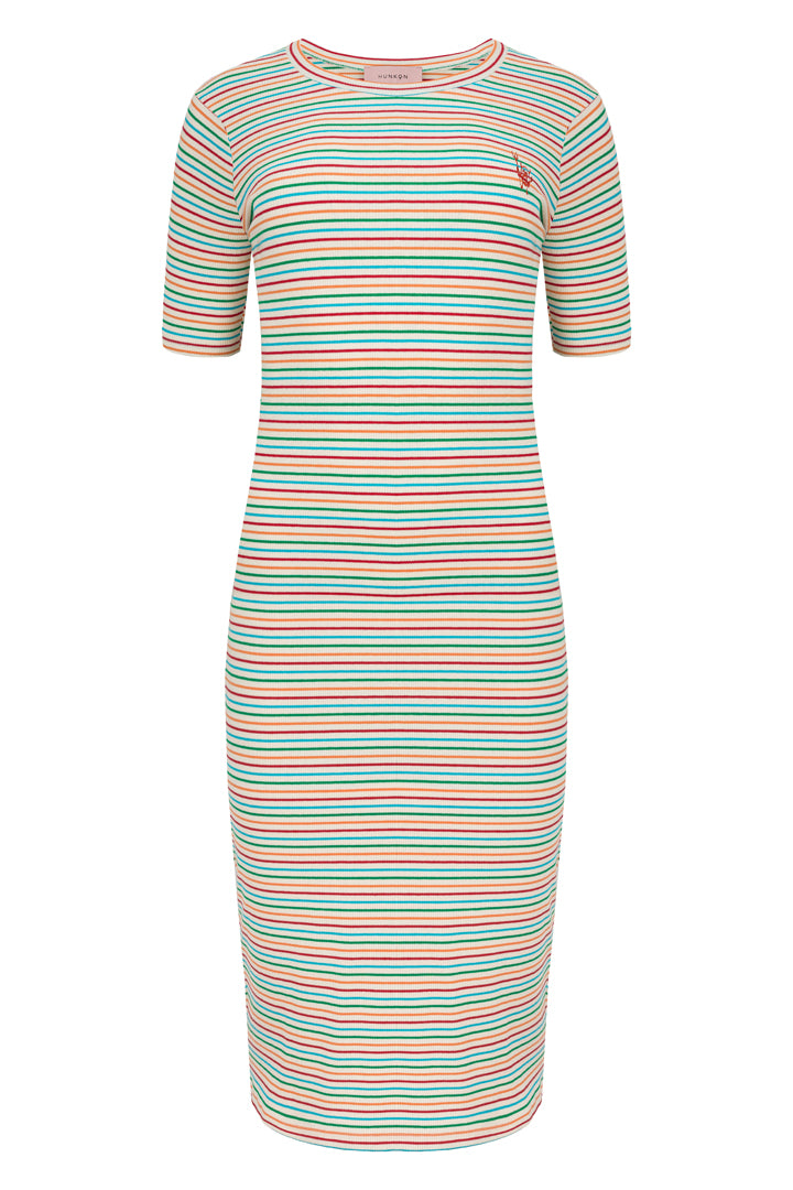 HUNKØN Indie Dress Dresses Rainbow Striped