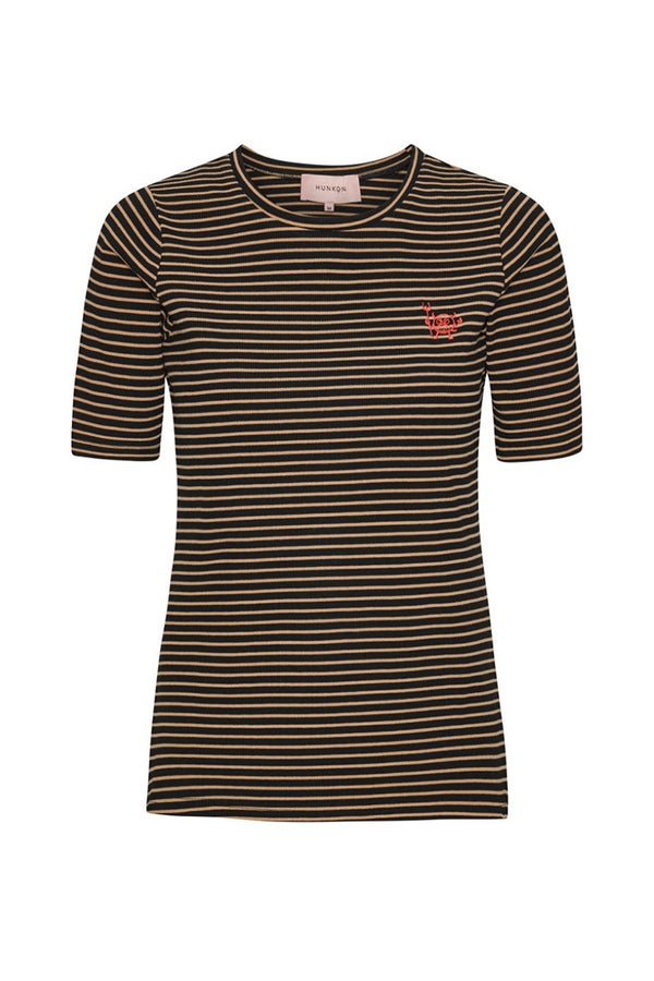 HUNKØN Indie T-shirt T-shirts Brown Striped