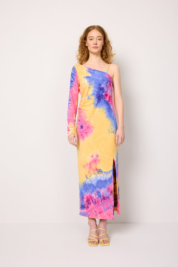 HUNKØN Joan One Shoulder Dress Dresses Tie dyed