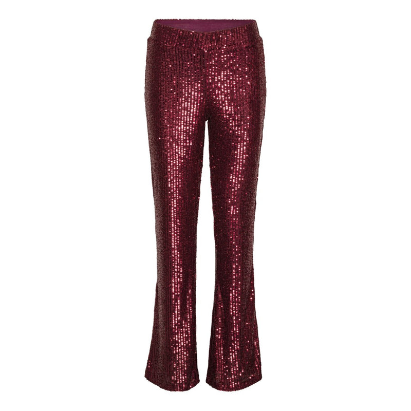 HUNKØN Karin Sequin Trousers Trousers Deep red