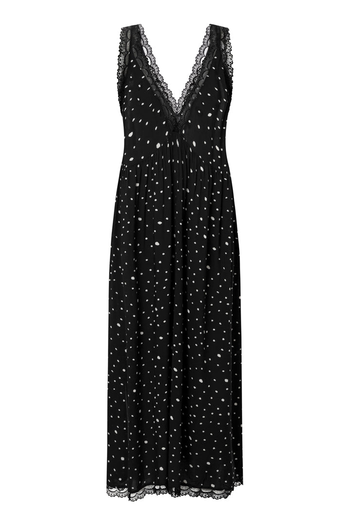 HUNKØN Kris Oversized Dress Dresses Black w/White dots