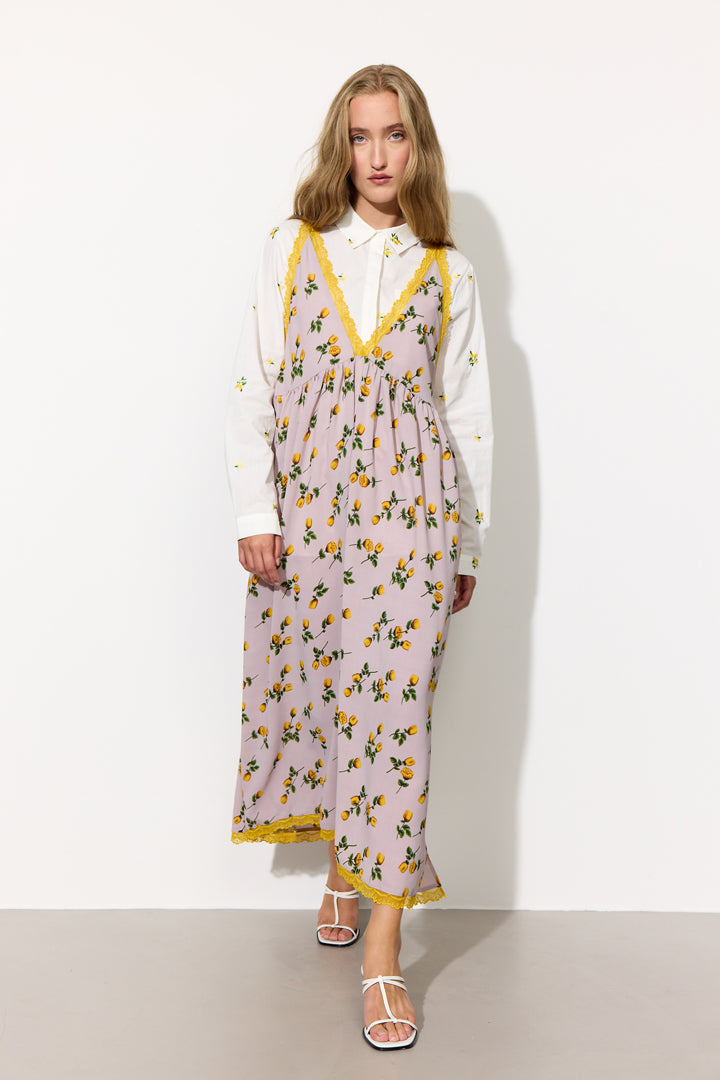 HUNKØN Lisa Oversized Dress Dresses Yellow lace