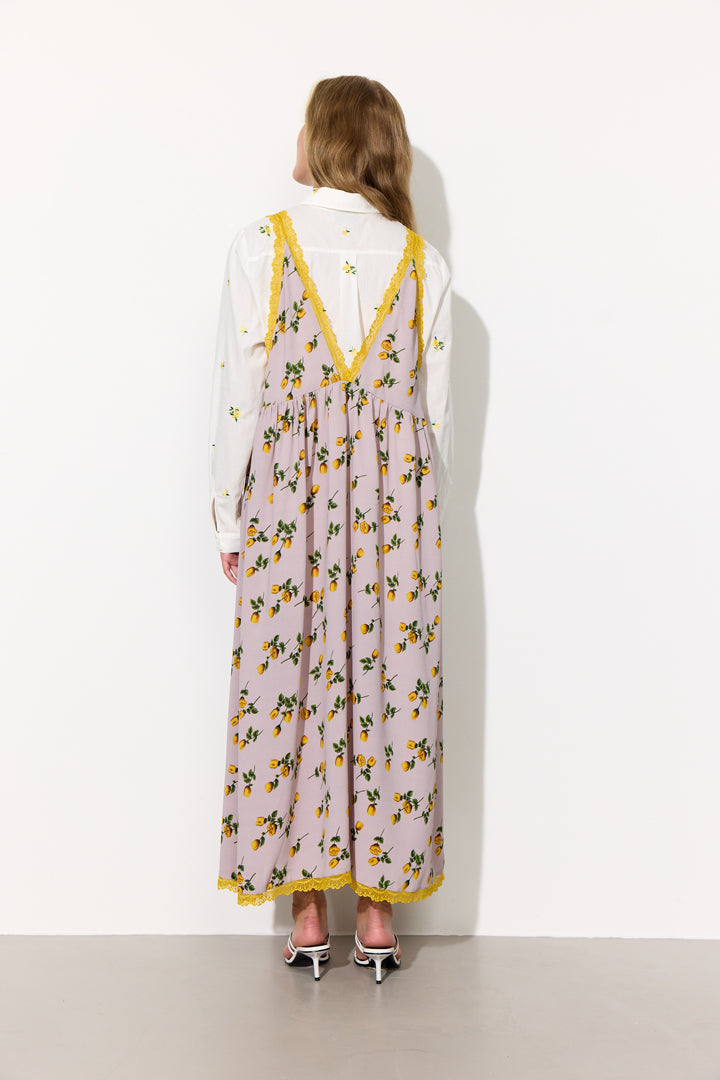 HUNKØN Lisa Oversized Dress Dresses Yellow lace