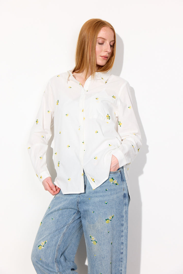 HUNKØN Louise Shirt Shirts White floral