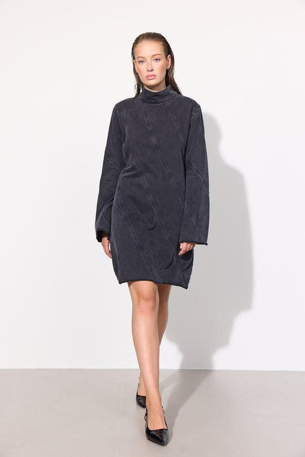 HUNKØN Mette Denim Dress Dresses Black