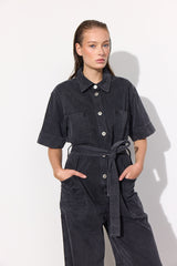 HUNKØN Mette Denim Jumpsuit Jumpsuits Black