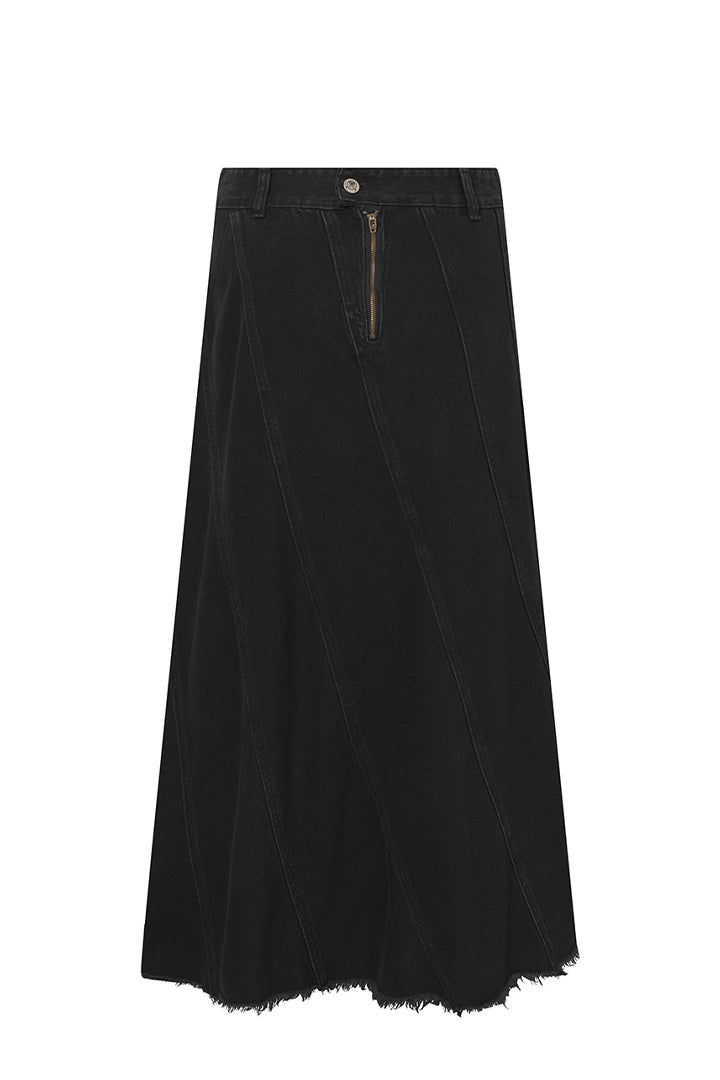 HUNKØN Mette Denim Skirt Skirts Black