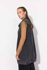 HUNKØN Mette Denim Vest Vests Black