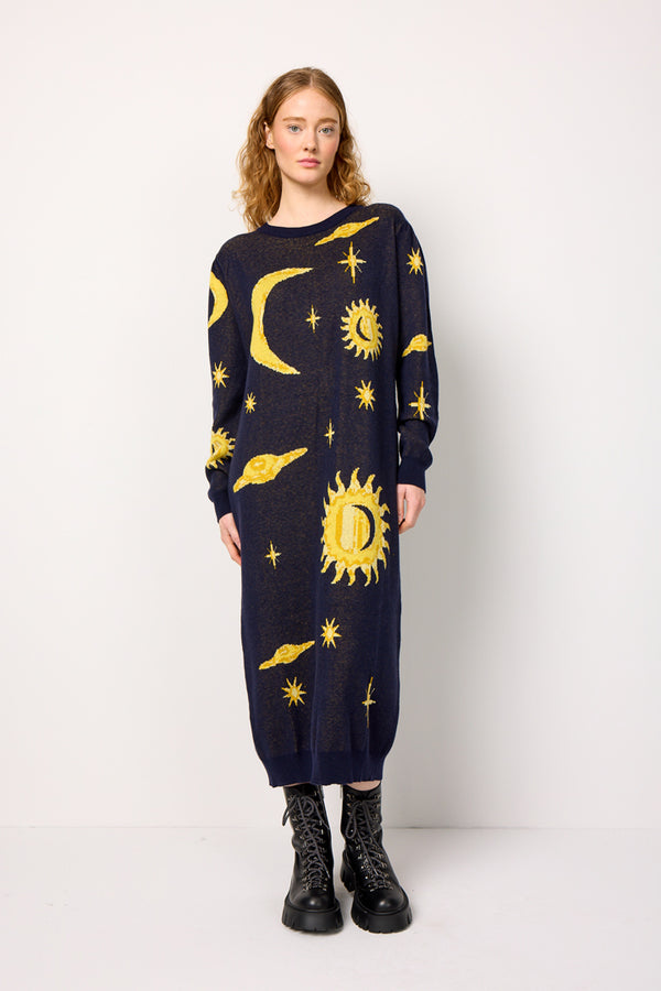 HUNKØN Orion Knit Dress Dresses Midtnight Stars