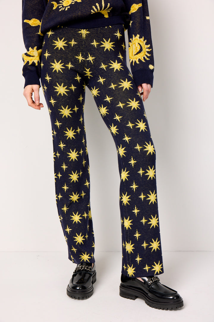 HUNKØN Orion Knit Trousers Trousers Midtnight Stars