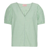 HUNKØN Randi Top Tops Green Striped