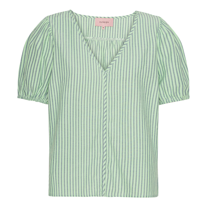 HUNKØN Randi Top Tops Green Striped