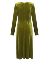 HUNKØN Saga velour dress Dresses Dusty Green