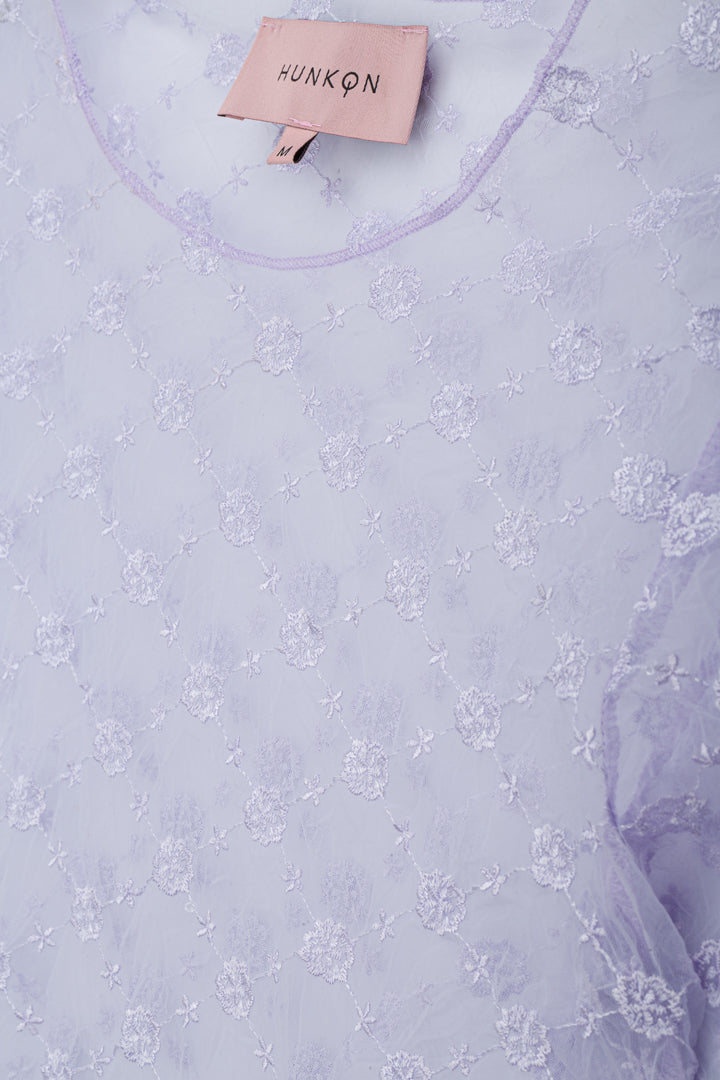 HUNKØN Sammy Mesh Blouse Blouses Lavender