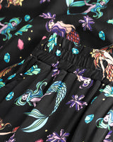 HUNKØN Selena Trousers Trousers Black Mermaid Art Print