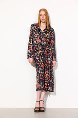 HUNKØN Ursula Wrap Dress Dresses Black snake Art Print